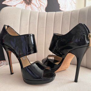 JIMMY CHOO Patent Leather Sandals Size US7.5/IT37.5